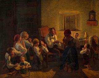 Evening Prayer in a Farmhouse Parlour