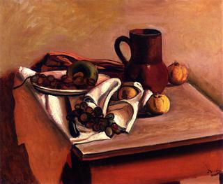 Fruit and a Pitcher on a Table
