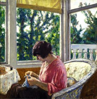 Young Woman Sewing