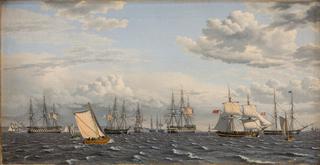 A Russian Fleet at Anchor in the Roads of Elsinore