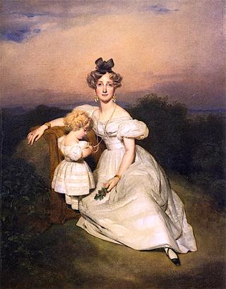 Grand Duchess Sophie of Baden with Prince Wilhelm