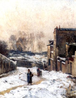 Montmartre, Rue Cortot, Snow Effect
