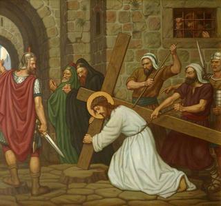Jesus Falls beneath the Cross