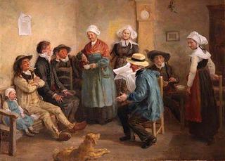 A Tavern Scene in Finistère, Brittany, France