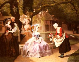 Marie Antoinette And Louis XVI in the Garden