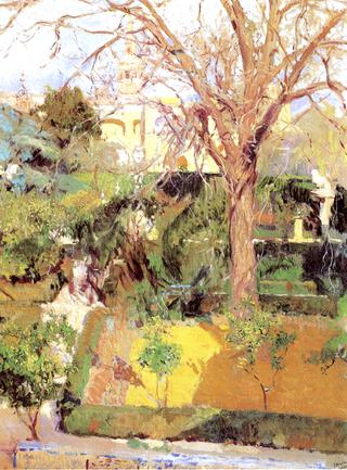 Gardens of the Alcázar of Seville in Wintertime