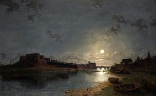 Chester Castle by Moonlight
