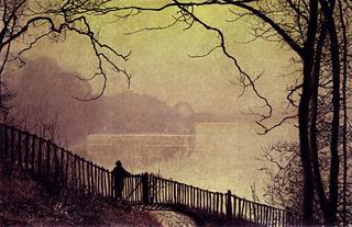 Figure Overlooking Waterloo Lake, Rounday Park, Leeds
