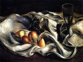 Fruit and Glass on a Tablecloth
