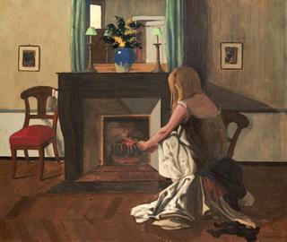 Interior With A Woman In A Shirt