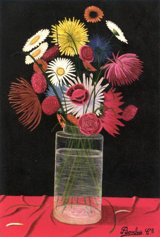 Flowers in a Glass Vase