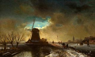 Winter Landscape with a Windmill