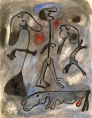 Figures and Dog