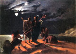 Indians Experiencing a Lunar Eclipse