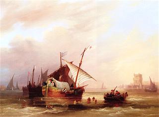 Portugese Fisherman off Belem Tower