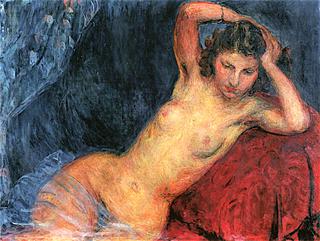 Nude on a Red Sofa