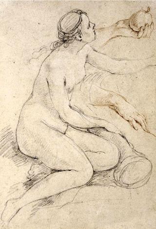 Study of a Female Nude Leaning on a Cornucopia