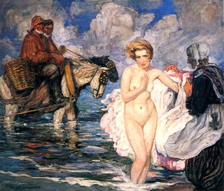 Bather in the North Sea
