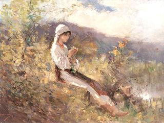 Peasant Woman Sitting in the Grass