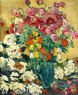 Large Bouquet with Green Jug