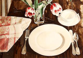 White Plate on Umber
