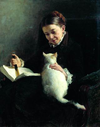 带猫女士的画像