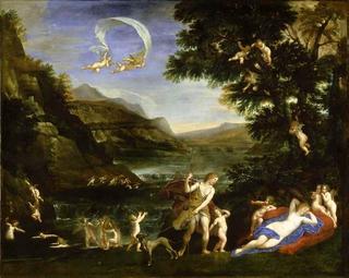 Story of Venus - Adonis Led by Cupids to Venus