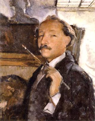 Self-portrait in the studio
