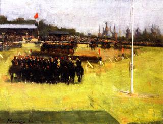 The Musical Ride of the 15th Hussars during the Military Tournament, Glasgow International Exhibition