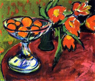 Still LIfe with Oranges and Tulips