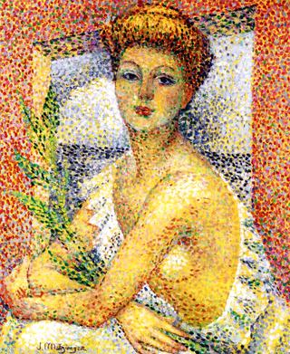 Woman Seated with a Bouquet of Leaves