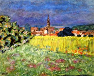 Wheat Field in Front of a Church