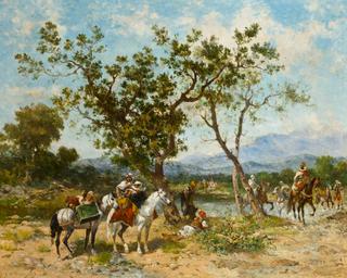 Arab Soldiers at an Oasis