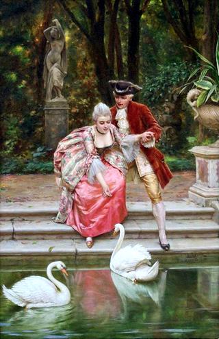 Feeding the swans
