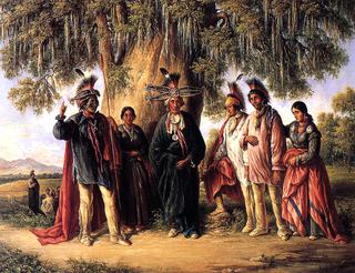 Six Kickapoo Indians, Chief and Family