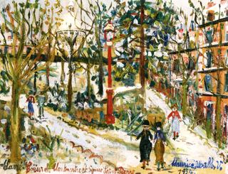 Square Saint-Pierre and Sacre Coeur in the Snow, Montmartre