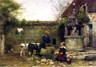 A Gray Morning in a Breton Farmyard