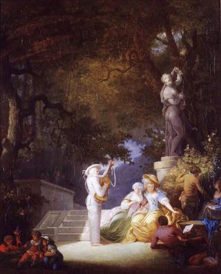 Music-Making Party in the Gardens of a Palace