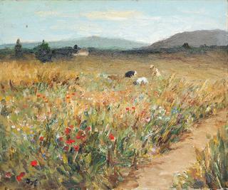 Figures among the flowers in Provence