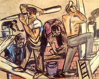 Workmen on a Roof