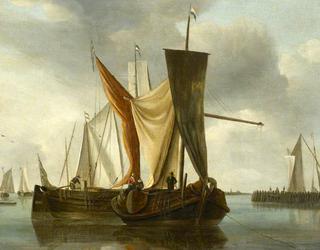 荷兰渔船在码头附近停住了