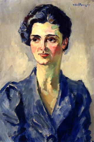 Portrait of a Woman in a Blue Dress