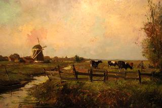 Landscape: farm with cows
