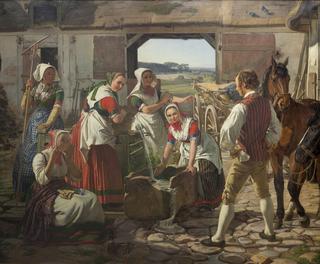 A Village Scene in Denmark
