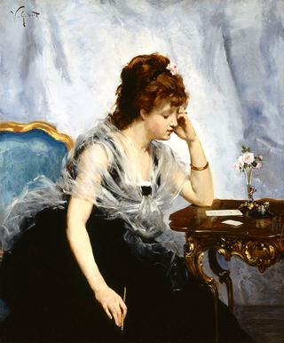 A Young Lady Writing a Letter