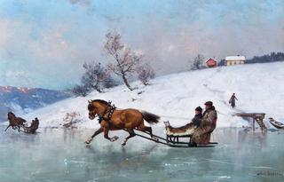 Sledding on the ice