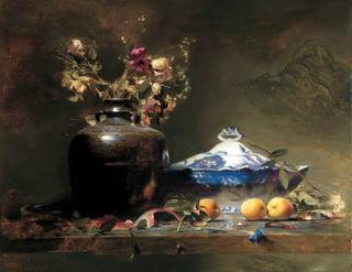 Flo Blue, Apricots and Dried Flowers