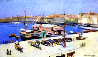 The Old Port at Marseille with Carts