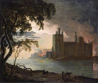 Caernarvon Castle by Moonlight