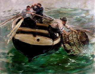 Hauling in Lobster Pots